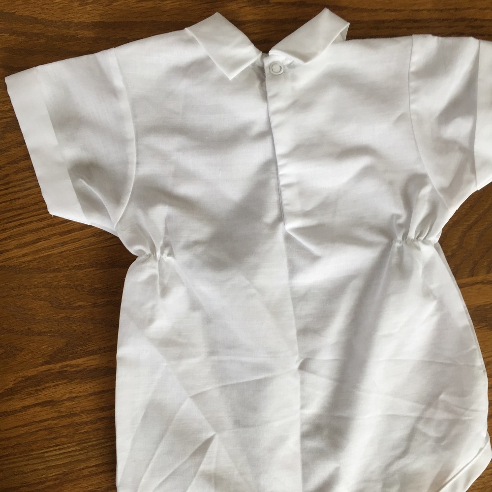 VINTAGE MADONNA ORIGINALS BOY BAPTISMAL HAT VEST SUIT 3 PC SET SZ 6/9 MOS. 1970S - Picture 5 of 7